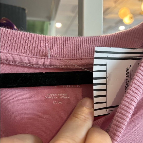 Eileen Fisher organic cotton knit tunic baby pink lightweight size M - Picture 2 of 3